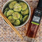 Asian Cucumber Salad made with Olivelle Toasted Sesame Oil and Cucumber White Barrel Aged Balsamic