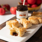 Apple and Cheddar Hand Pies made with Blake Hill Heirloom Apple with Maple Syrup jam and sharp cheddar cheese, golden brown from the oven