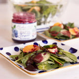 Naked Blueberry Lemon Vinaigrette made with Blake Hill Naked Blueberry Spread, lemon juice, apple cider vinegar, and olive oil