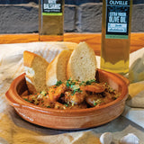 Spanish Garlic Shrimp Gambas al Ajillo made with Olivelle Sweet Smoked Chili Rub and Seville Spanish Extra Virgin Olive Oil
