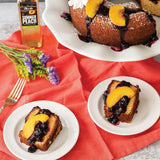 Olive Oil Breakfast Cake with Blueberry Compote made with Olivelle Blood Orange Infused Olive Oil and Summer Peach White Barrel Aged Balsamic