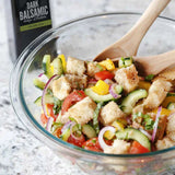 Panzanella Tuscan Bread Salad made with Olivelle Caramelized Garlic Infused Olive Oil and Dark Balsamic Vinegar of Modena