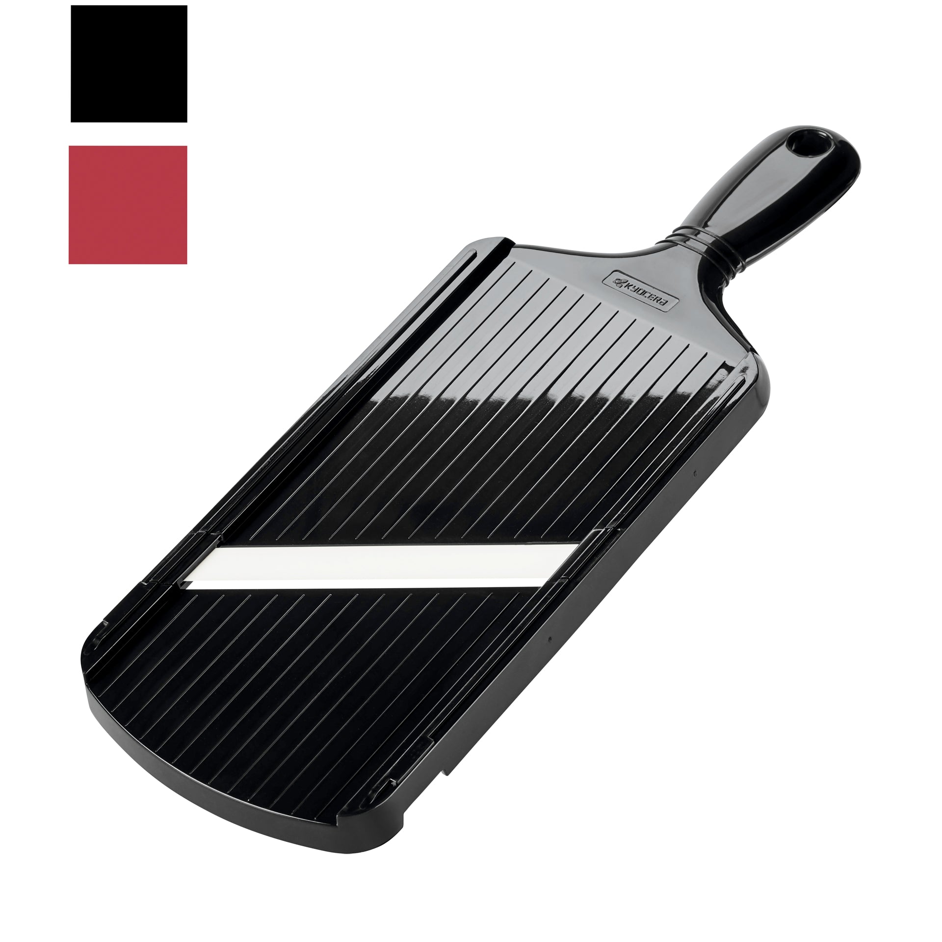 Black grill pan with a handle on a white background