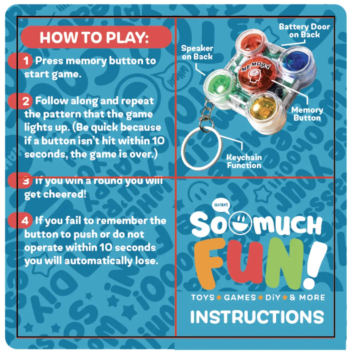 Mini Memory Game Keychain