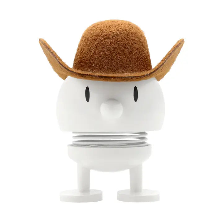White character with a brown cowboy hat on a white background