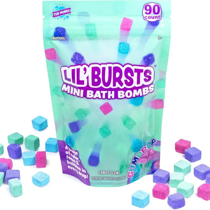 Tub Works Lil' Bursts Mini Bath Bombs for Kids, 90-Count