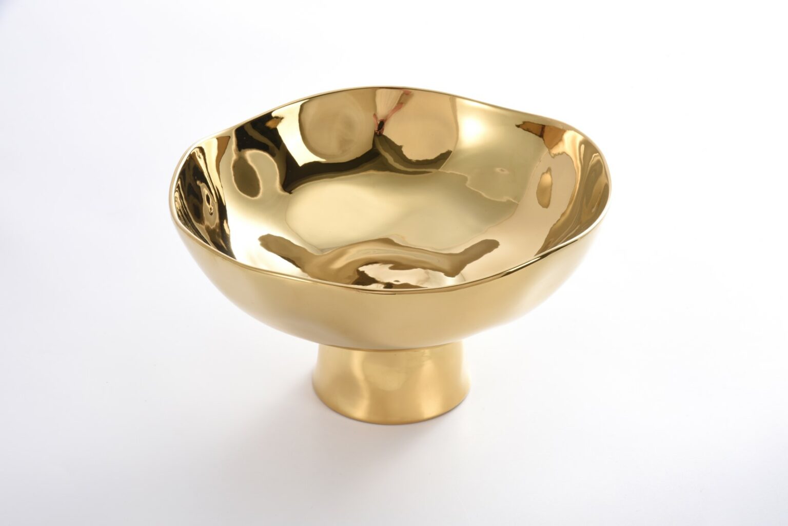 Gold bowl on a white background
