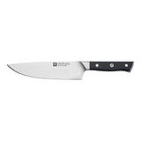 Knife with a black handle on a white background