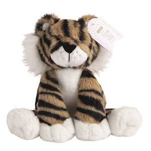 Plush tiger toy with a white background
