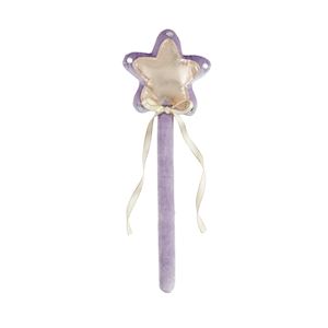 Star-shaped fairy wand with a purple handle on a white background