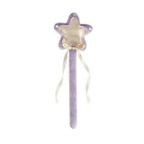 Star-shaped fairy wand with a purple handle on a white background