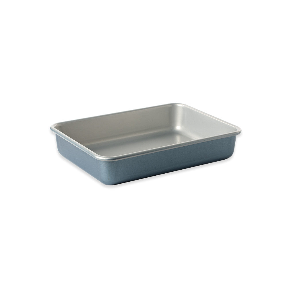 Rectangular baking tray on a white background