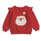Red sweater with Santa Claus face design on a white background