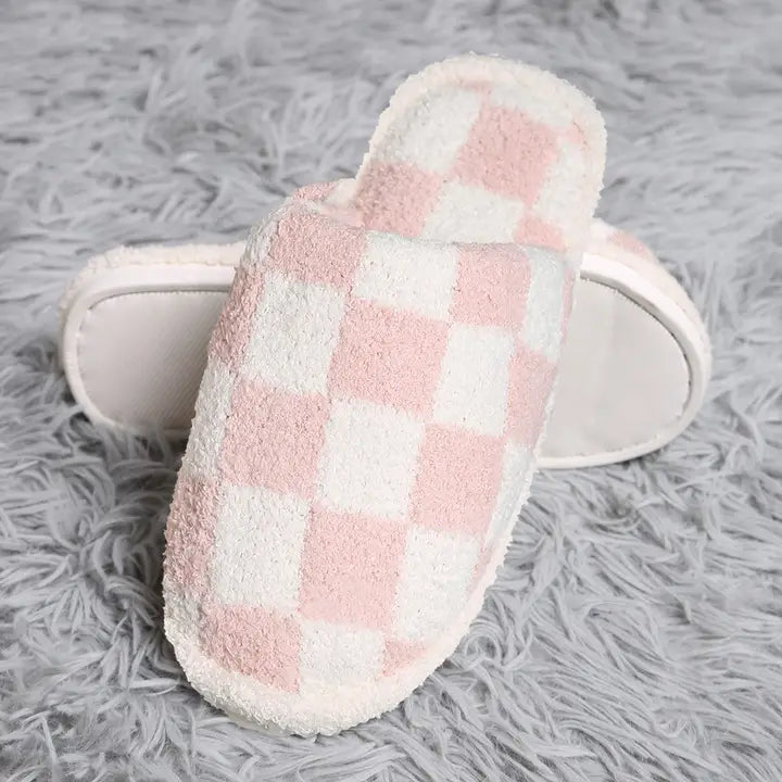 Soft Checkered Slippers