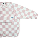 Pink and white checkered apron on a white background