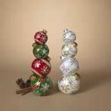 15.5"H B/O Lighted Resin Stacking Christmas Ornament asst