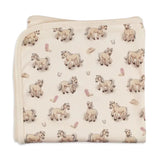 Blanket with horse pattern on a white background