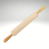 Wooden rolling pin on a white background