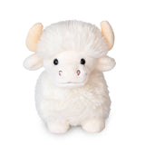 White plush toy with horns on a white background