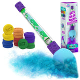 Bath color brush set with colorful brush heads and packaging on a white background