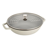 Cast Iron  cookware with a lid on a white background