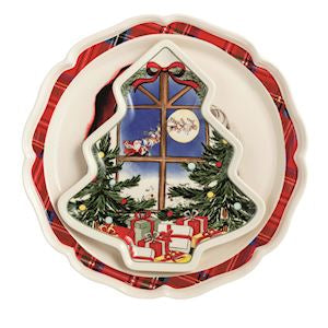 Santa Scene Platter Set