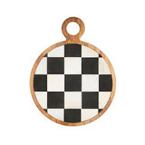 CHECKERED ROUND WOOD BOARD