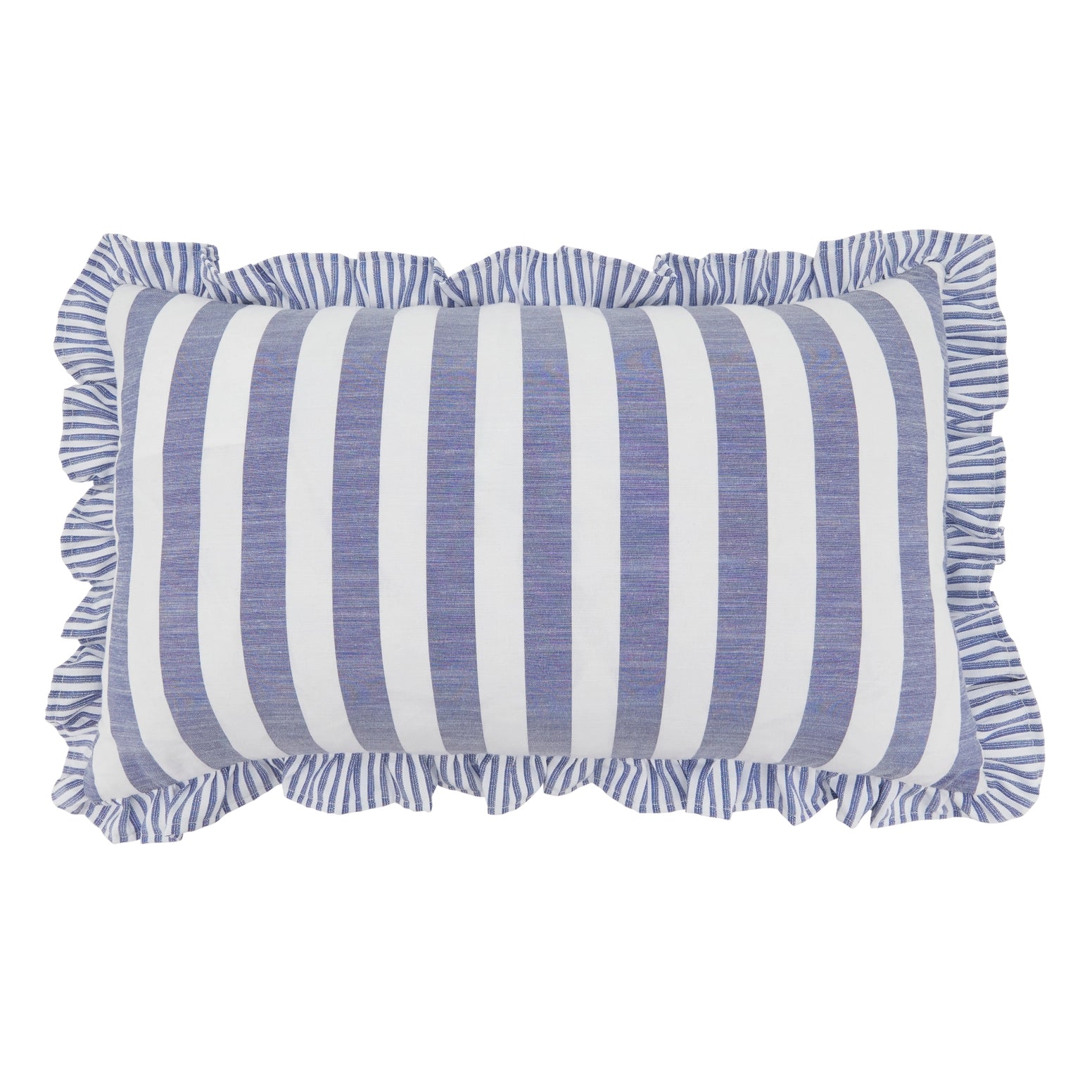 ruffled striped pillow