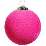 Pink Flocked Ball Orn