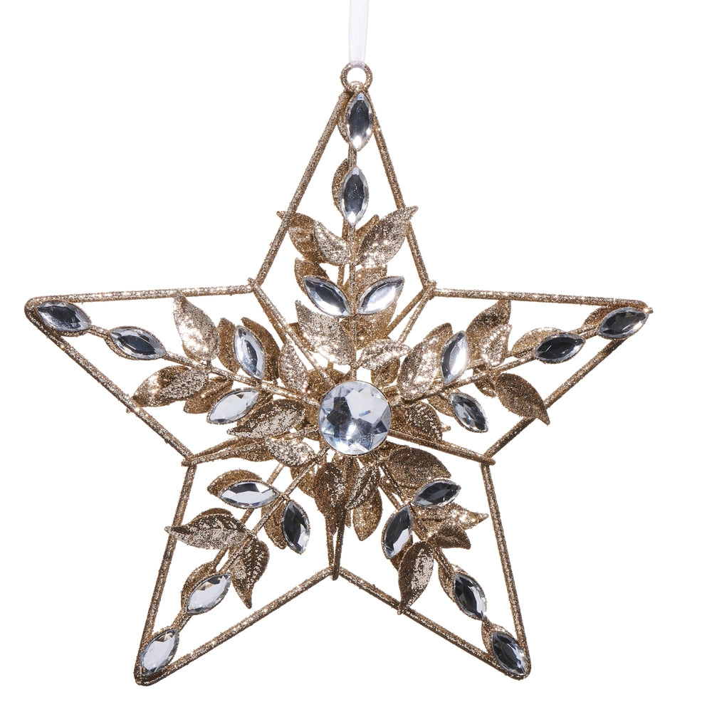 Clear Jeweled Star Ornament