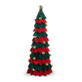 Decorative Christmas tree with red and green colors on a white background