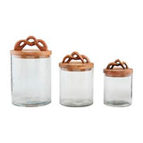 TWIST WOOD HANDLE CANISTER SET