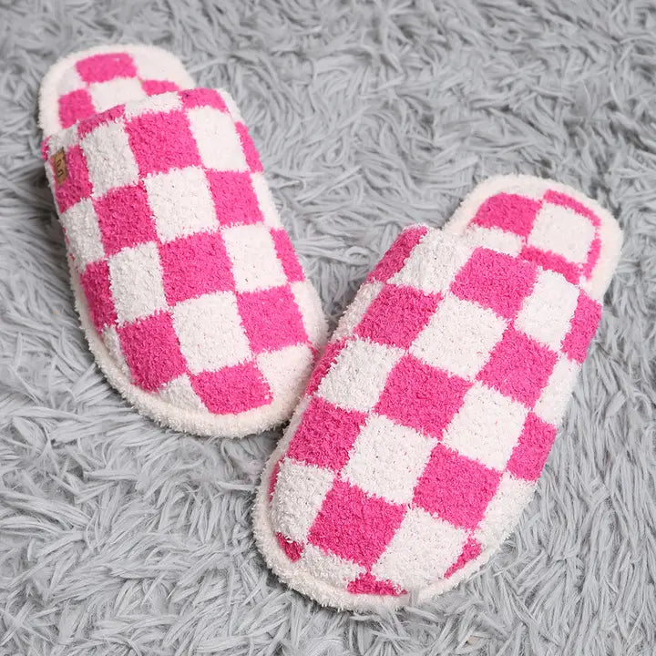 Soft Checkered Slippers