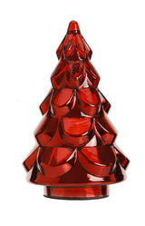 14"H | Glass Christmas Tree | Red