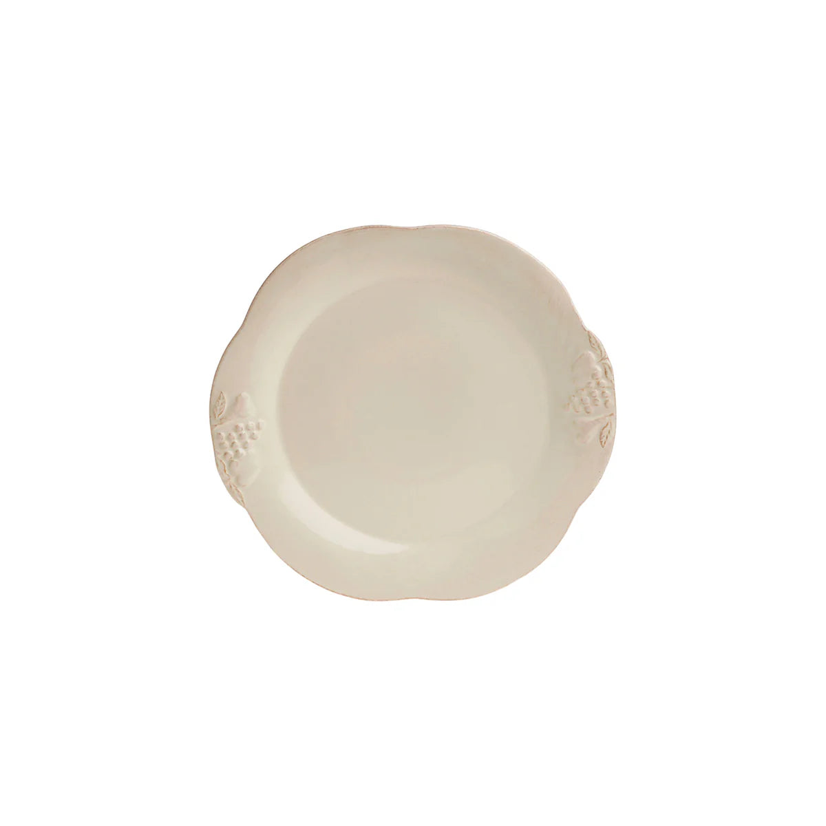Beige ceramic plate on a white background