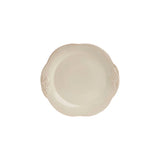 Beige ceramic plate on a white background