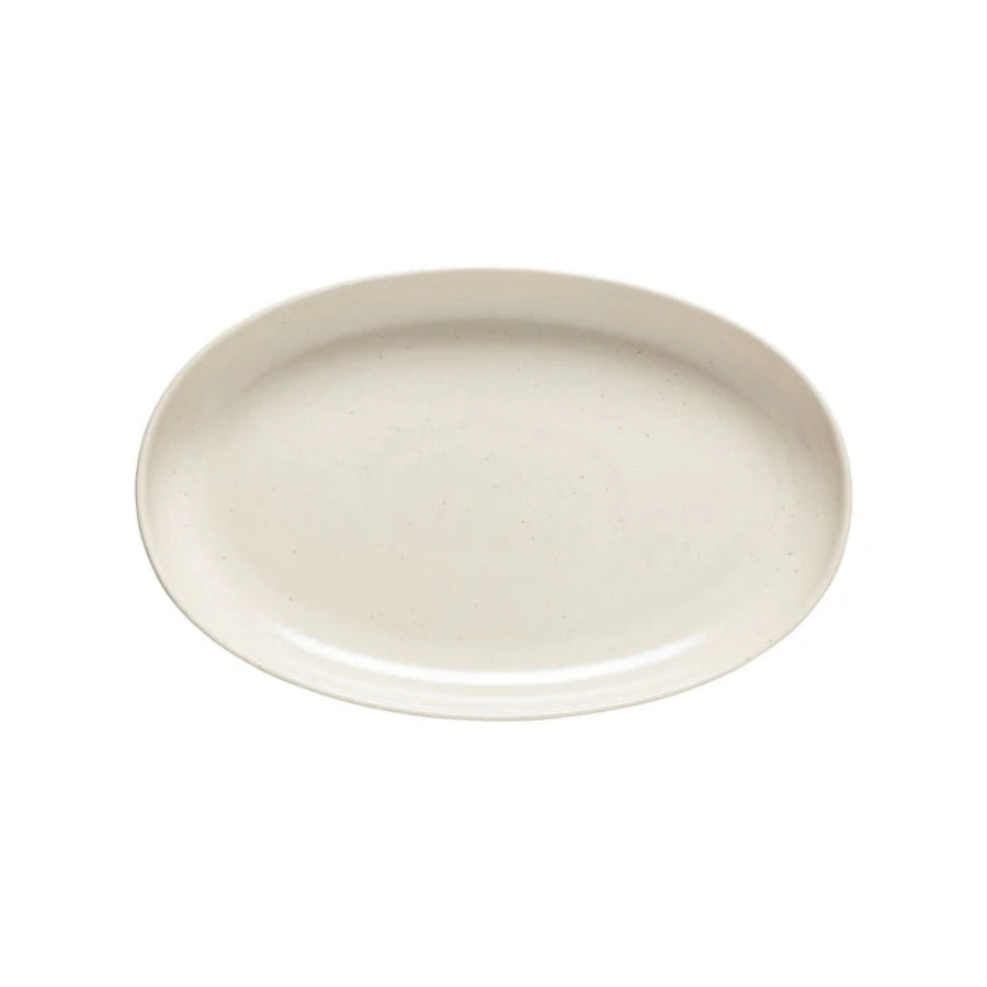 Beige ceramic plate on a white background