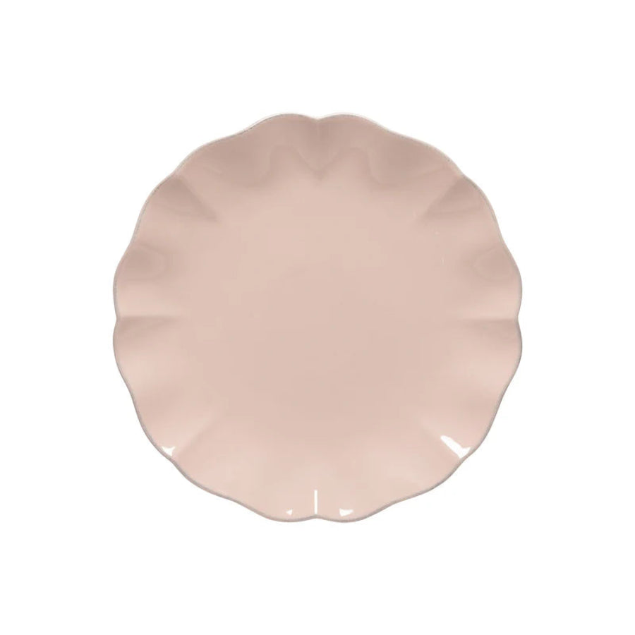 Round pink cushion on a white background