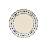 Ceramic plate with blue floral patterns on a white background