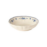 Ceramic bowl with blue floral patterns on a white background