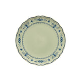 Ceramic plate with blue floral patterns on a white background