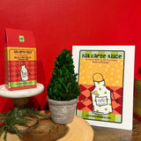 Aia Carte Alice product packaging with a plant and promotional poster on a red background