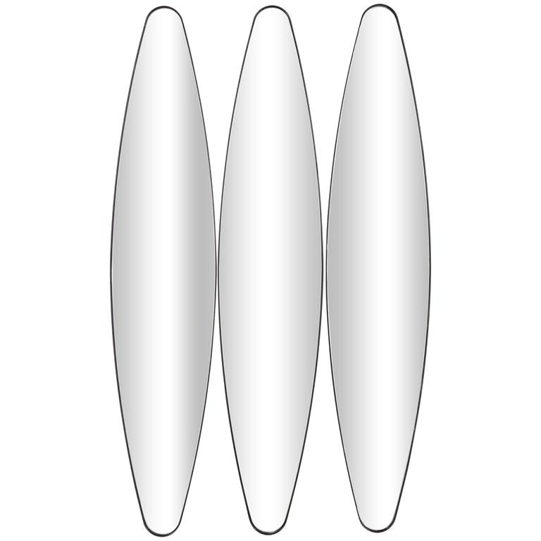 Three oval-shaped objects on a white background