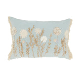 blue pillow with flowers
