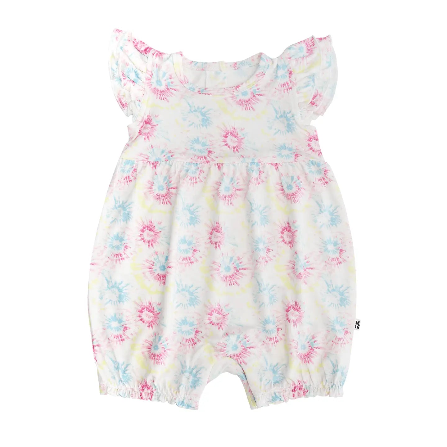 Floral baby romper on a white background