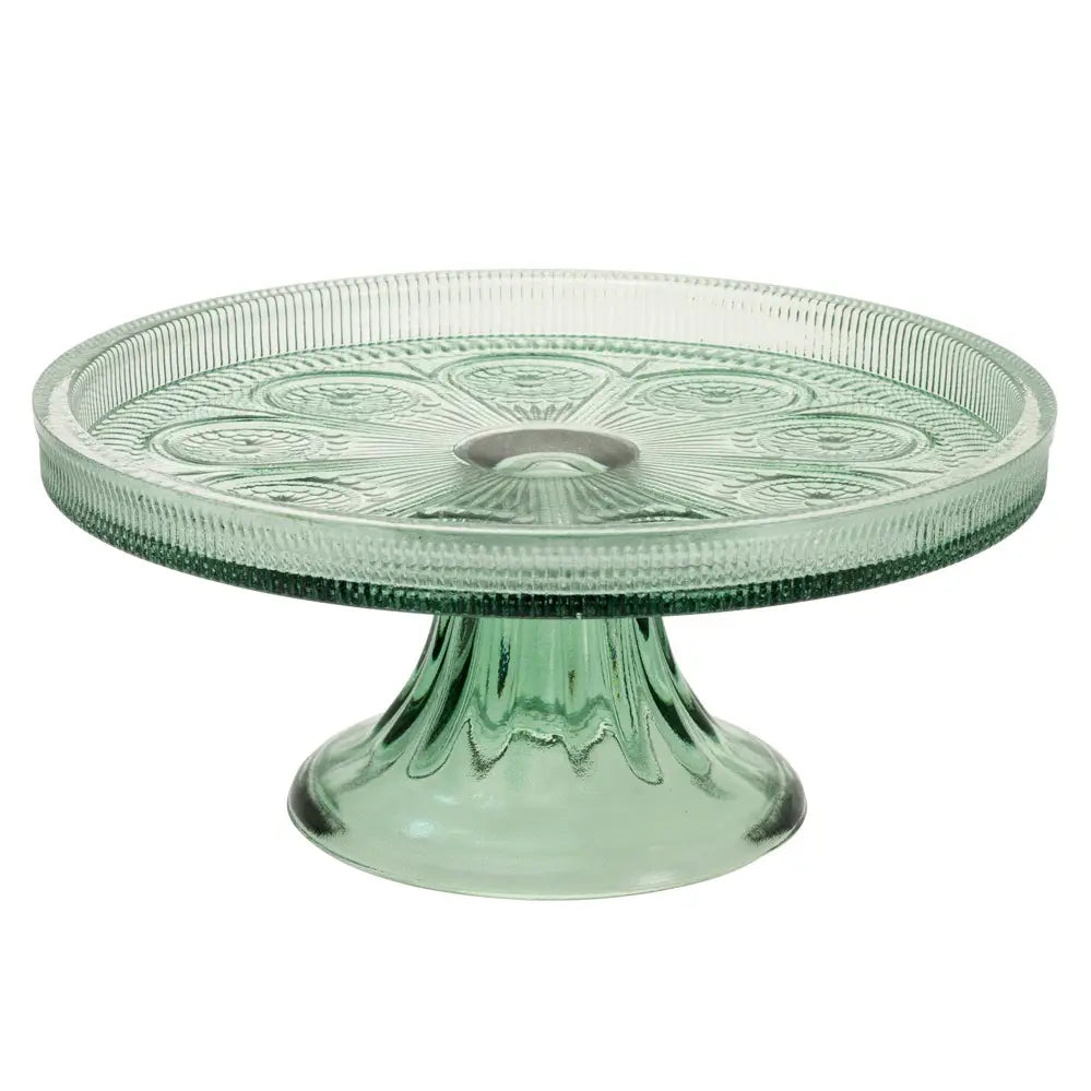 8.25'' Sage Codi Glass Cake Stand