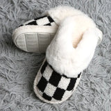 Cuffed Checkered Slippers