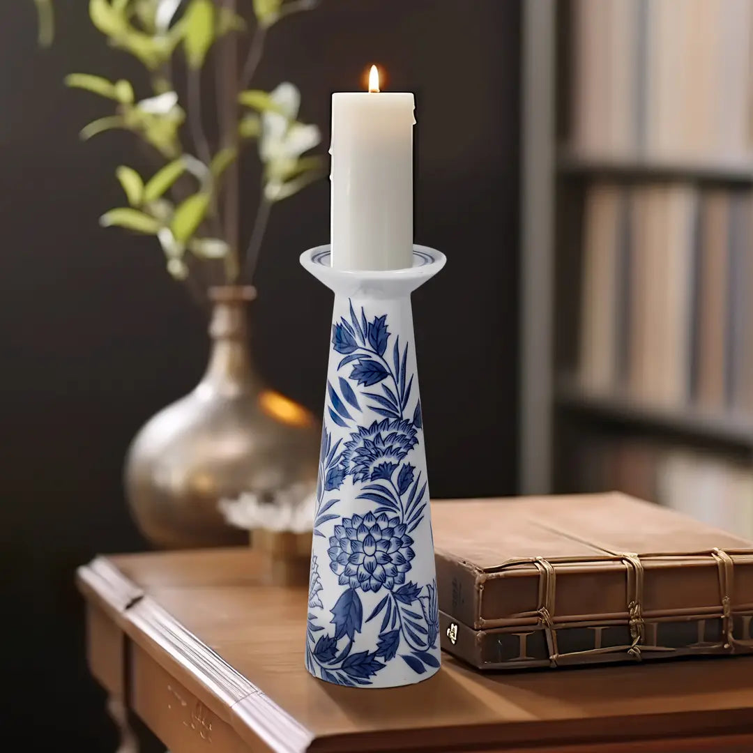 Porcelain Chinoiserie Candle Holder
