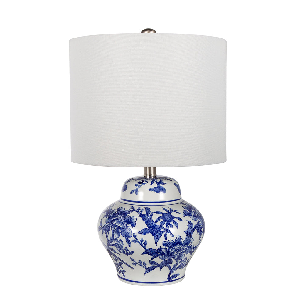 white and blue lamp