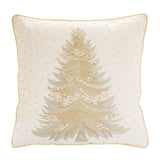 Decorative pillow with a Christmas tree design on a white background